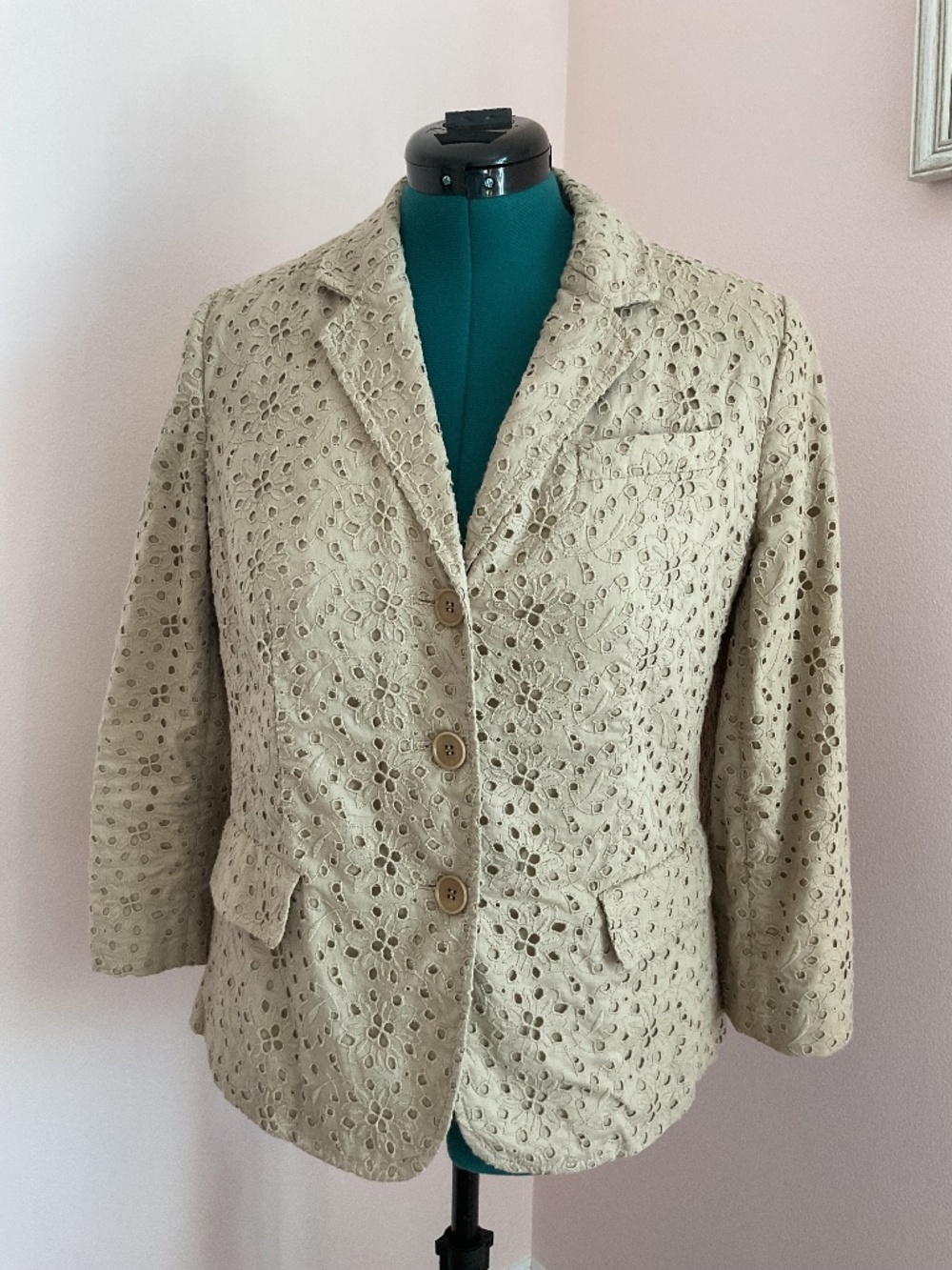 Talbots Tan Eyelet Jacket